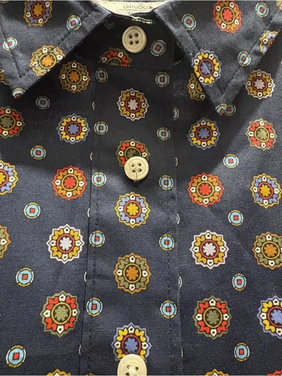 UNTUCKit "Sydney" Navy Stretch Cotton Shirtdress Sz 8 Like NEW - Picture 4 of 13